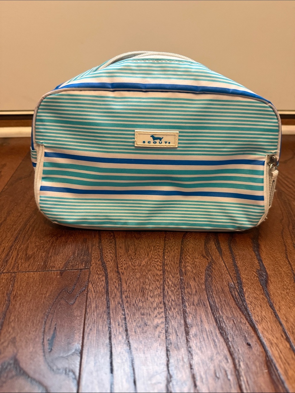 Scout Striped 3 way toiletry bag in Aqua, Teal & Blue